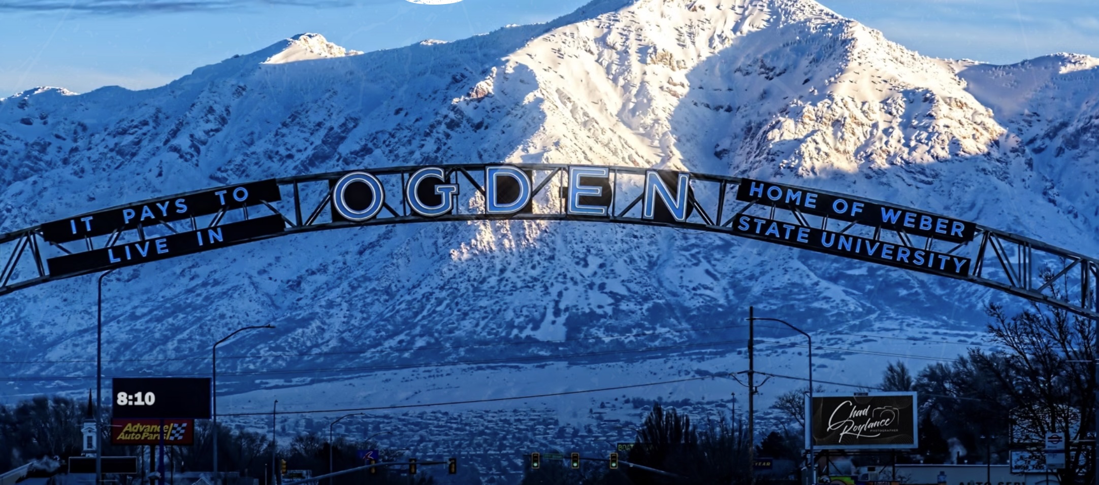 Ogden, Utah looking toward Mount Ben Lomond. Ogden is a ski town just north of Salt Lake City with a surging arts scene. 