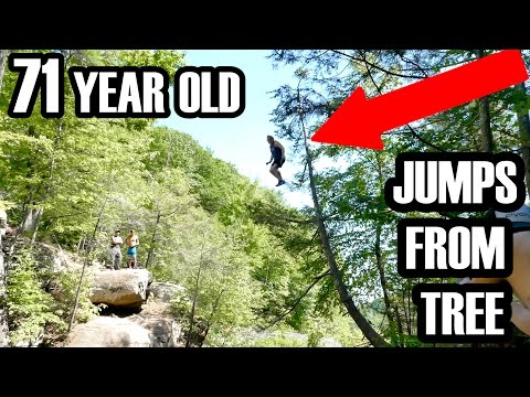 CRAZY 71 YEAR OLD JUMPS OUT OF A TREE! | VLOG