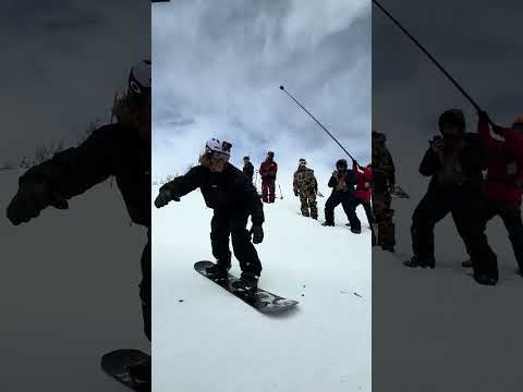 @GimbalGod CREATIVE entry into Corbet&#039;s Couloir at Kings &amp; Queens #snowboarding