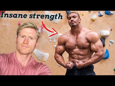 The strongest powerlifter tries climbing // Larry Wheels