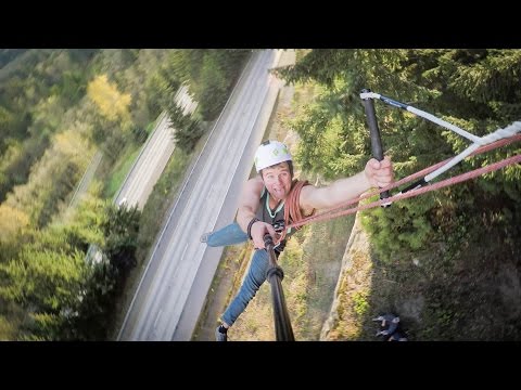 INSANE Freeway Rope Swing