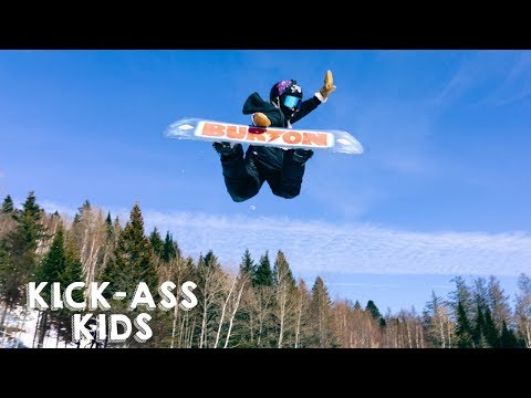 10-Year-Old Snowboarder Lands Dangerous Double Backflip | KICK-ASS KIDS