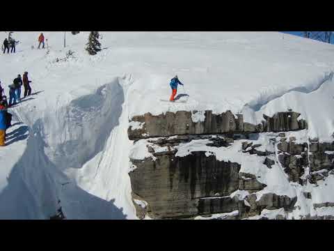 Random Skier Drops ~50 FEET! Kings and Queens of Corbet&#039;s Couloir *Behind the Scenes* TGR
