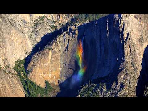 Rare Yosemite Falls Rainbow Phenomenon in Real Time, Yosemite National Park, California