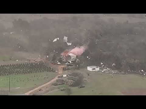 Unbelievable Tornado Video! Truck is rolled then Drives Away! from Elgin, TX