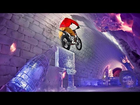 Moto Trials Riding Through Giant Igloo - Tundra Trial