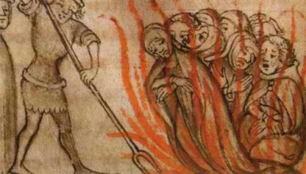 Knights of the Templar burn at the stake