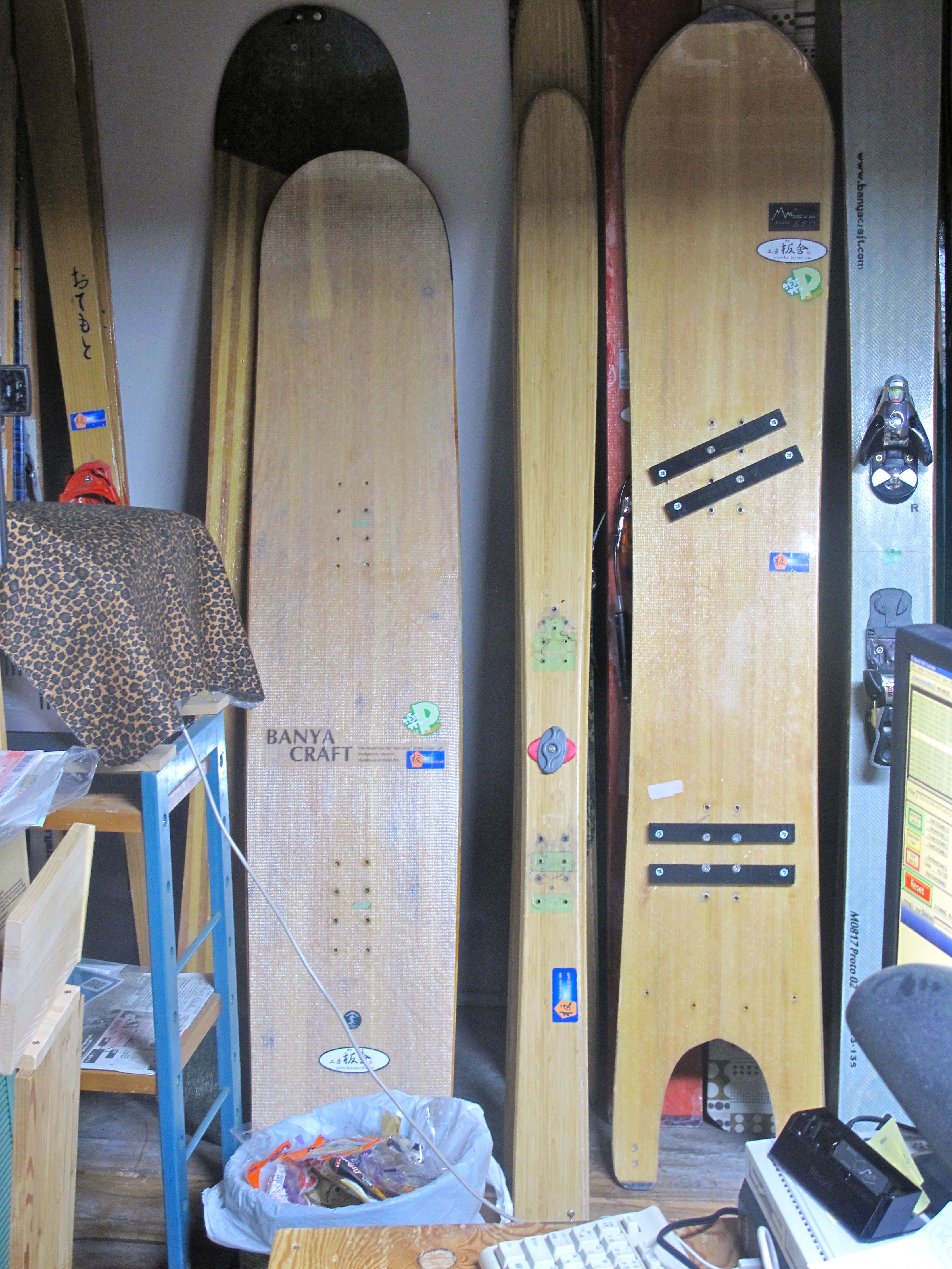 Interesting skis and snowboards.