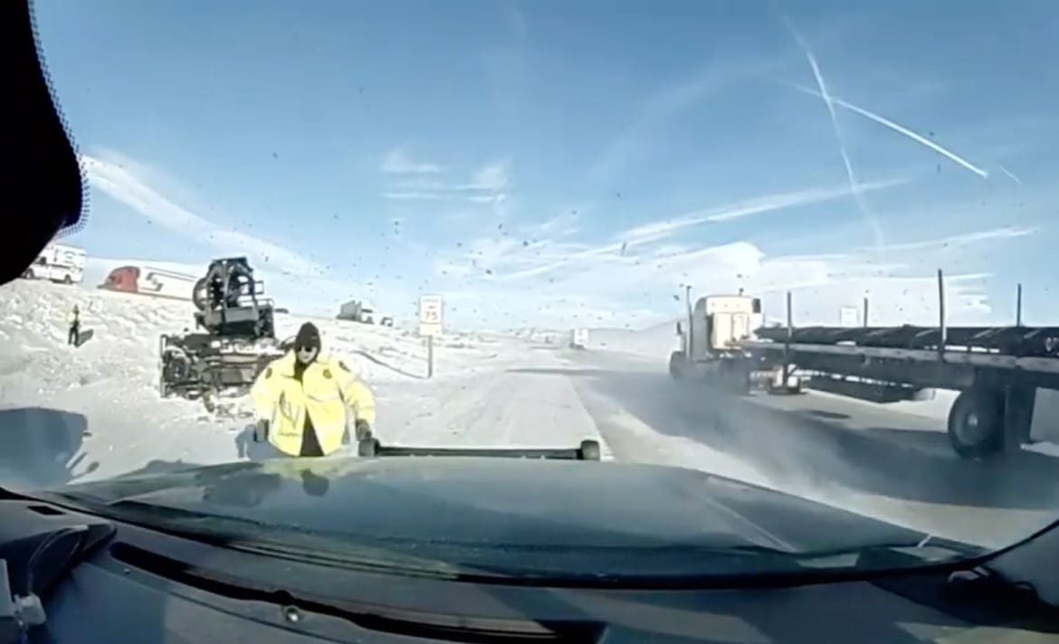 Nearly Over WATCH: Highway Patroller Nearly Run Over By Semi-Truck - Unofficial ...