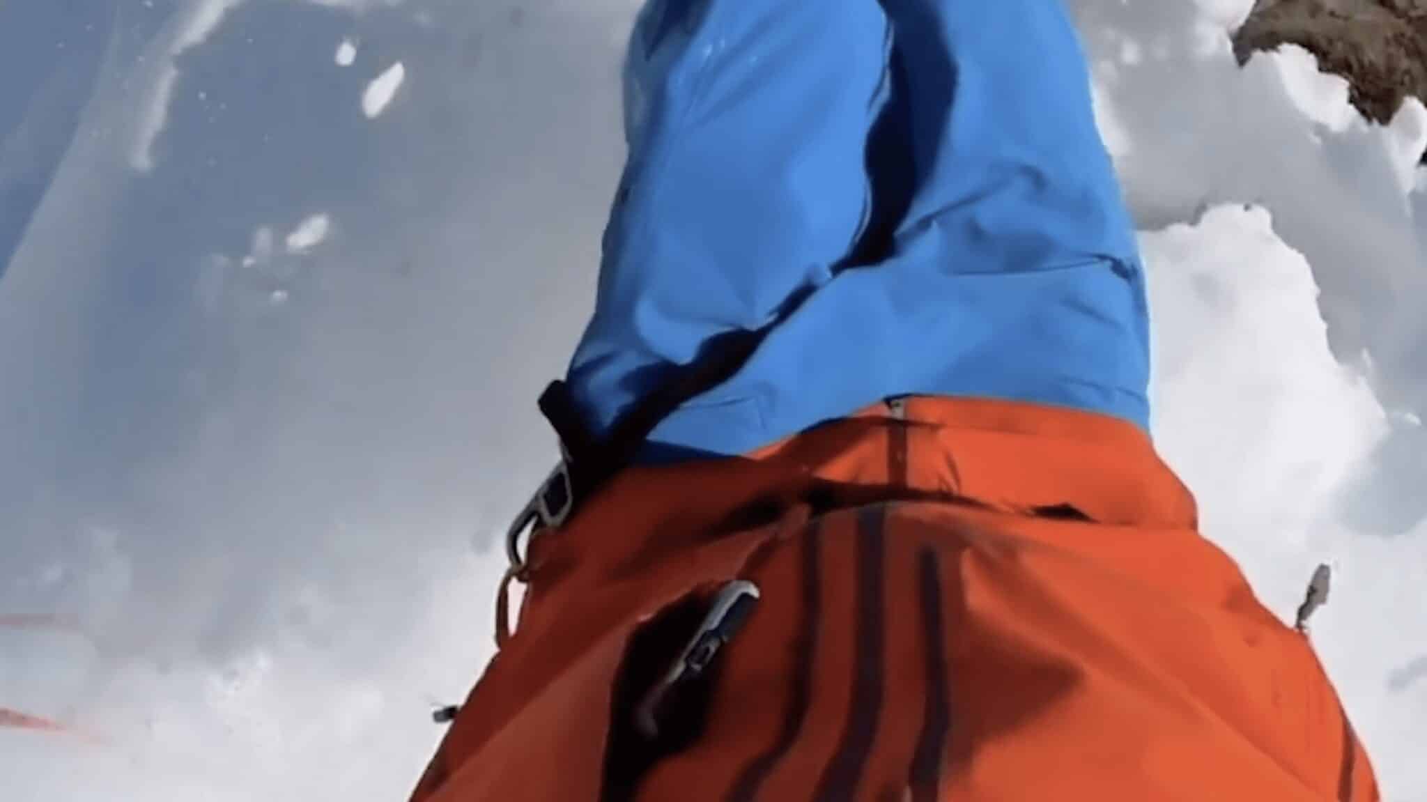 Professional Skier Loses His Phone Through An Open Zipper Mid Run
