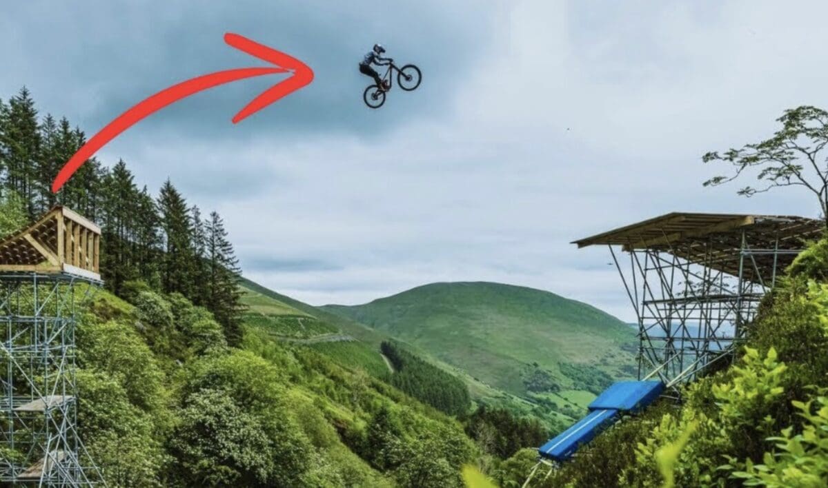 Wales mountain bike canyon gap crash.