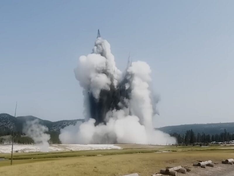 A large hydrothermal explosion went off in Yellowstone National Park.