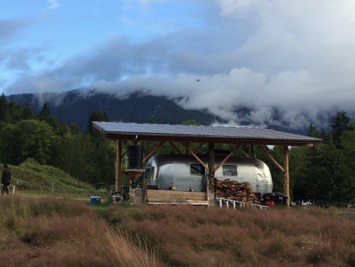 Snowboarder Blair Habenicht's Airstream family home @ Washington’s Olympic Peninsula