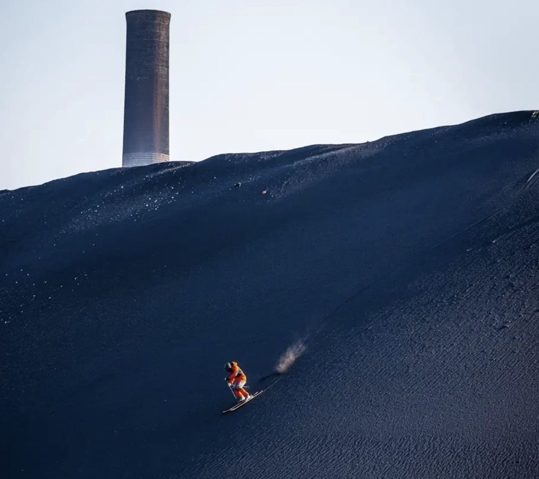 Skiing The Black Mining Slag Hill of Anaconda, Montana Unofficial