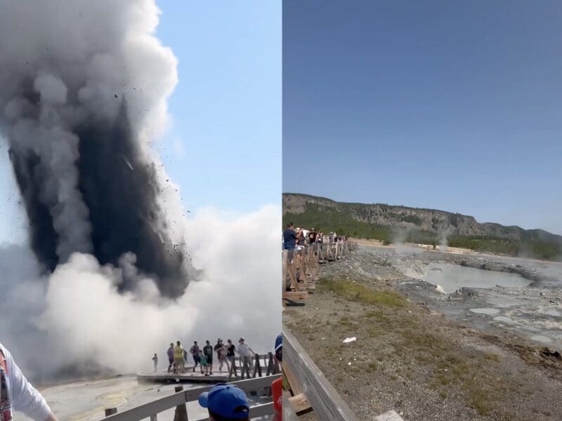 A large hydrothermal explosion went off in Yellowstone National Park.