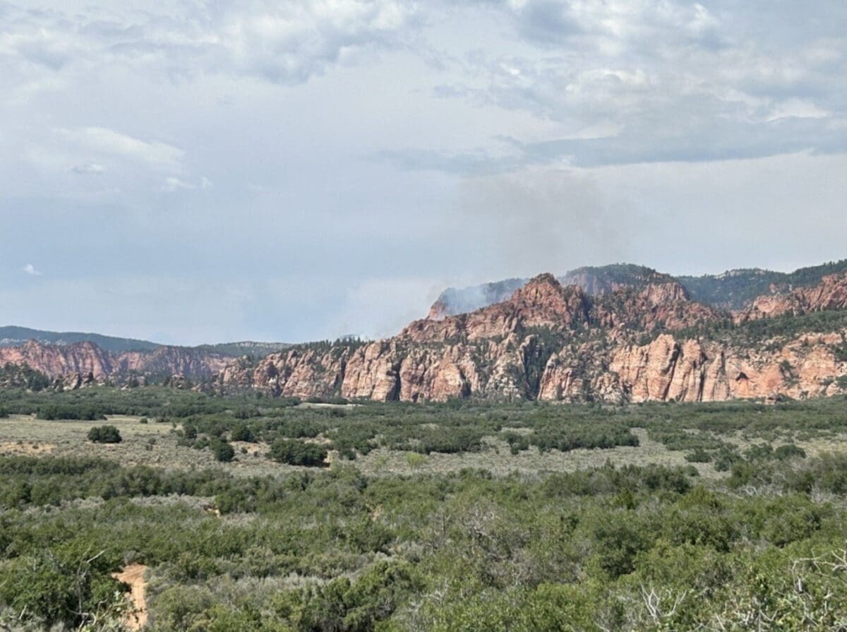 Wildfire smoke near Zion National Park.
