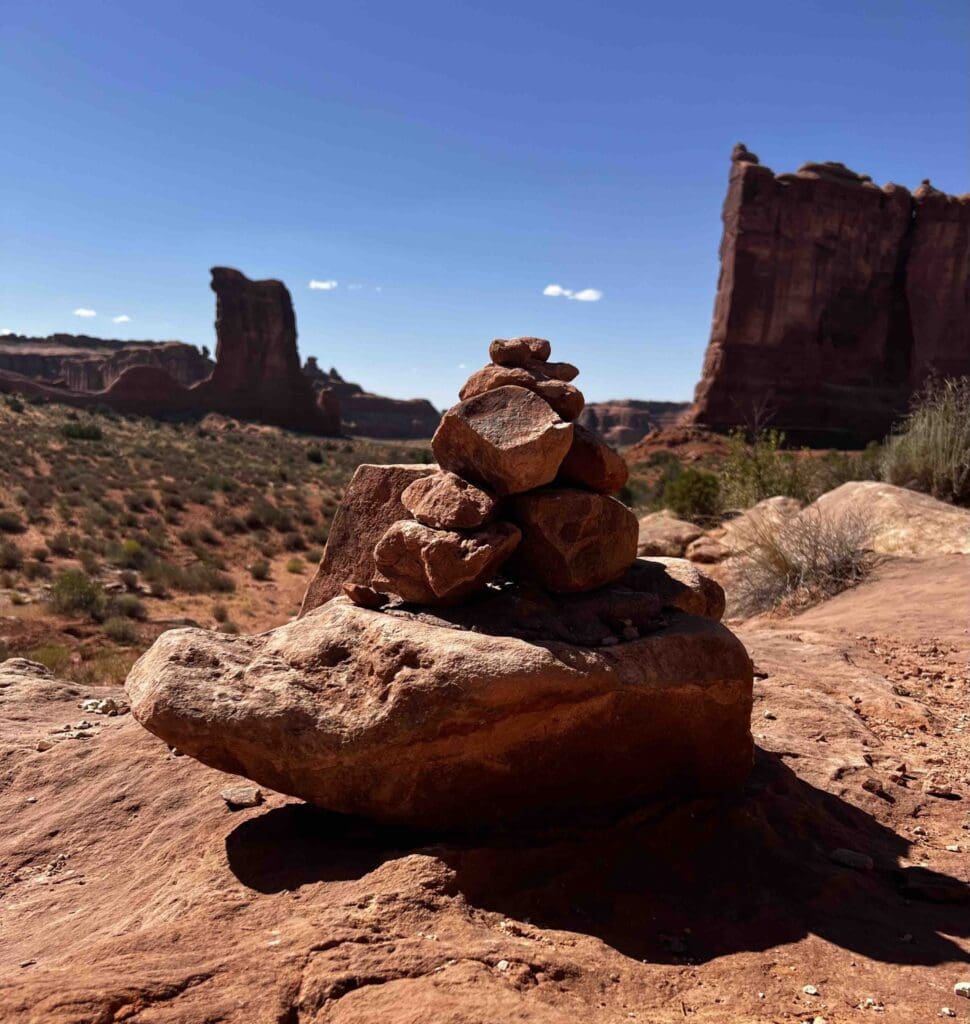 Arches National Park rock stack policy PSA