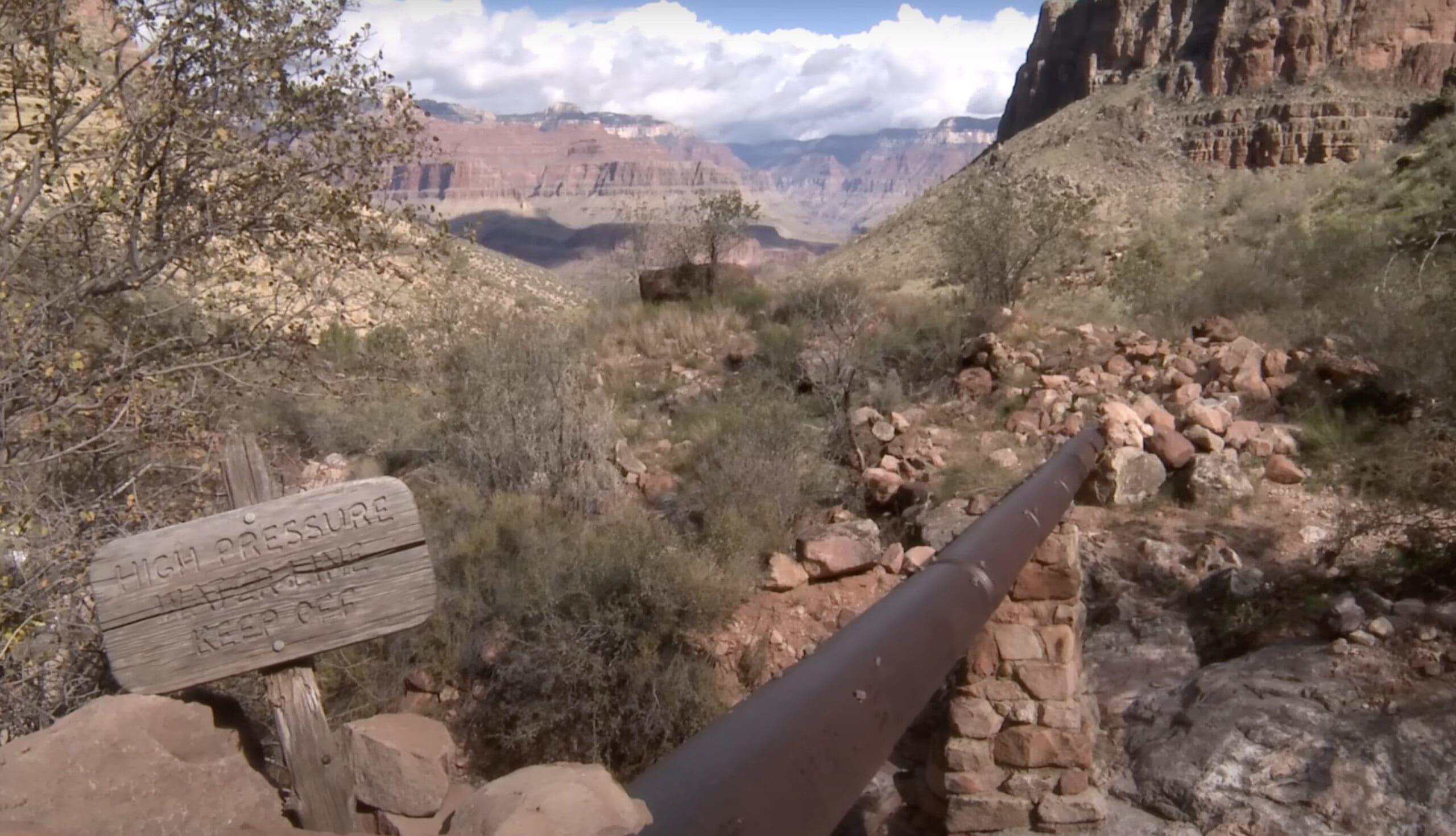 Breaks in the main water pipe lead to service interruptions in the Grand Canyon National Park