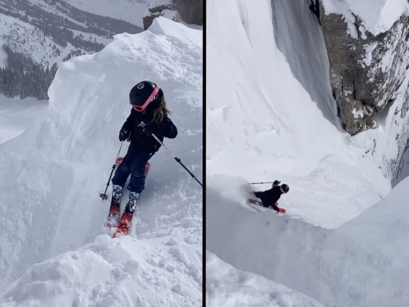 8-year-old skis Corbet's Couloir perfectly.