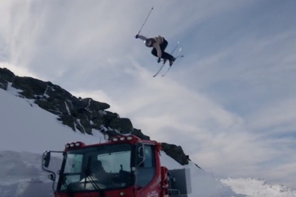 Hunter Henderson jumps the Mount Washington Auto Road.