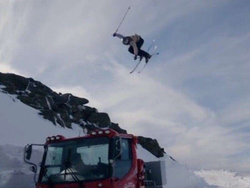 Hunter Henderson jumps the Mount Washington Auto Road.