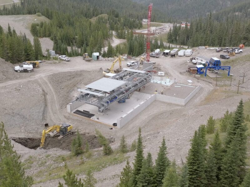 Big Sky Resort's Madison 8 Lift under construction.