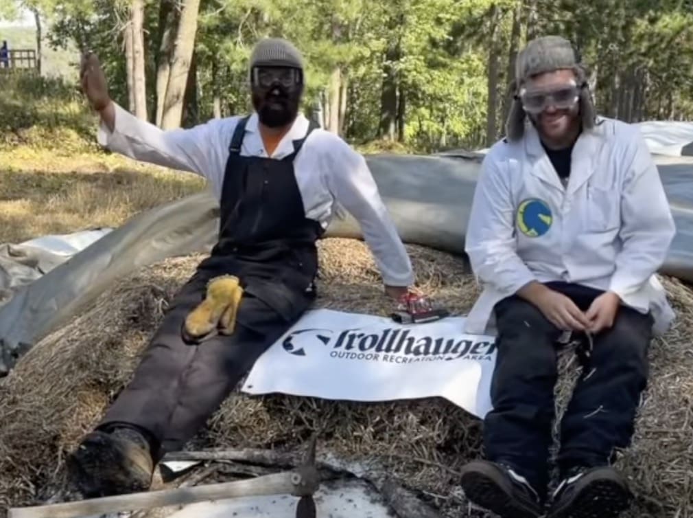 Trollhaugen unearths snow patch for rail jam.