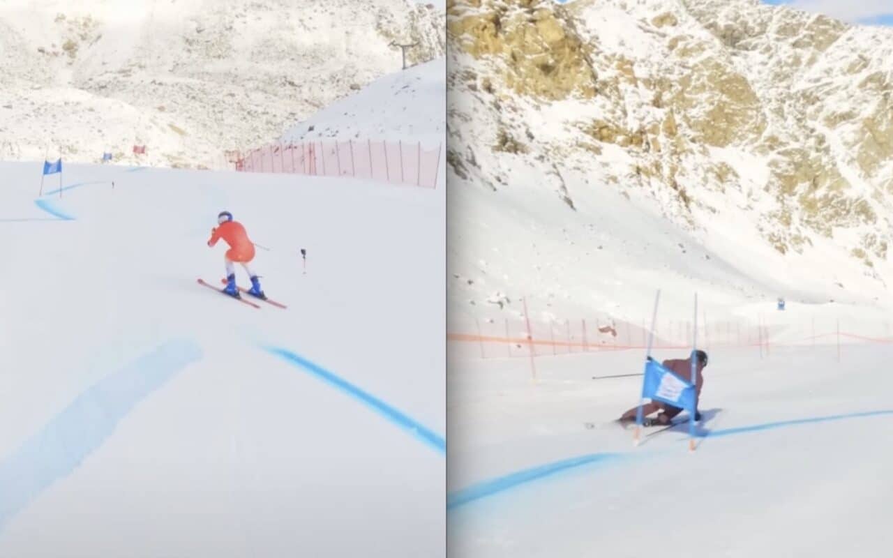 Marius Quast attempts to come close to Marco Odermatt's alpine race time.