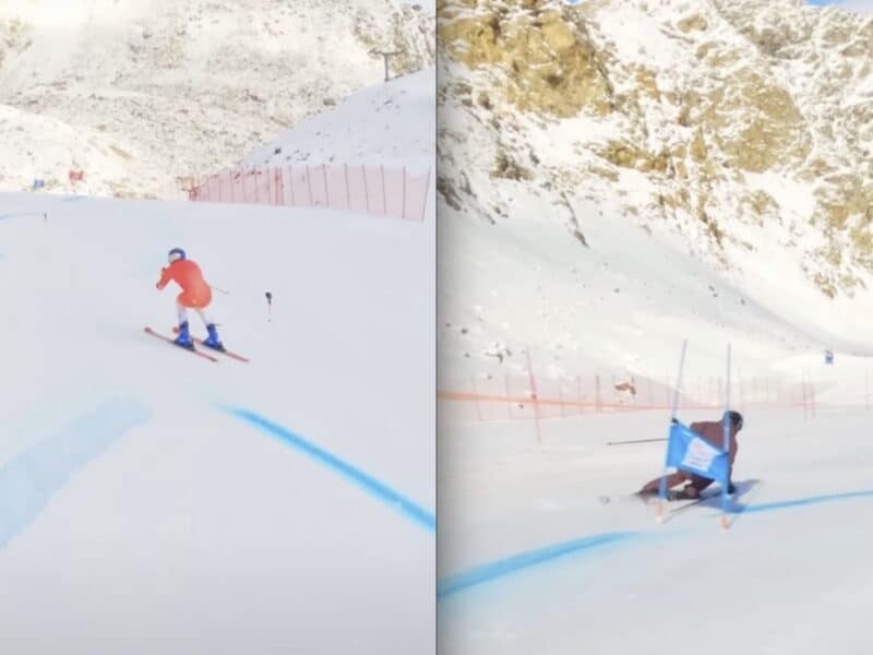 Marius Quast attempts to come close to Marco Odermatt's alpine race time.
