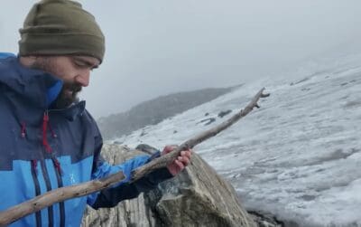 Archaeologist finds a scaring stick.