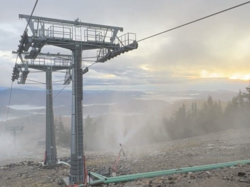 Sunday River fires up their snow guns.