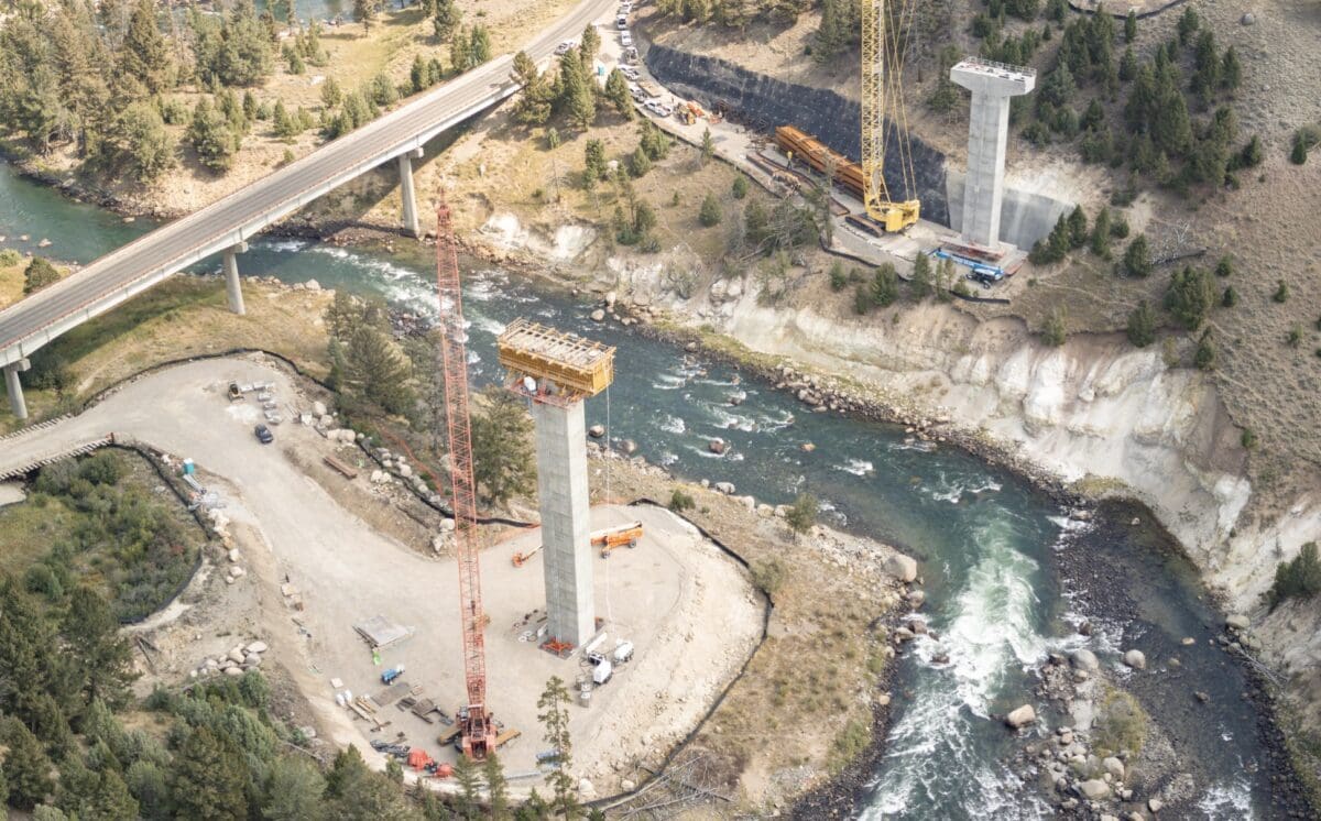 Work on the Yellowstone River Bridge replacement.