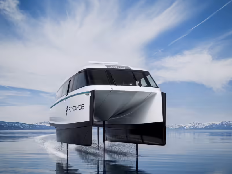 Lake Tahoe electric hydrofoil ferry boat
