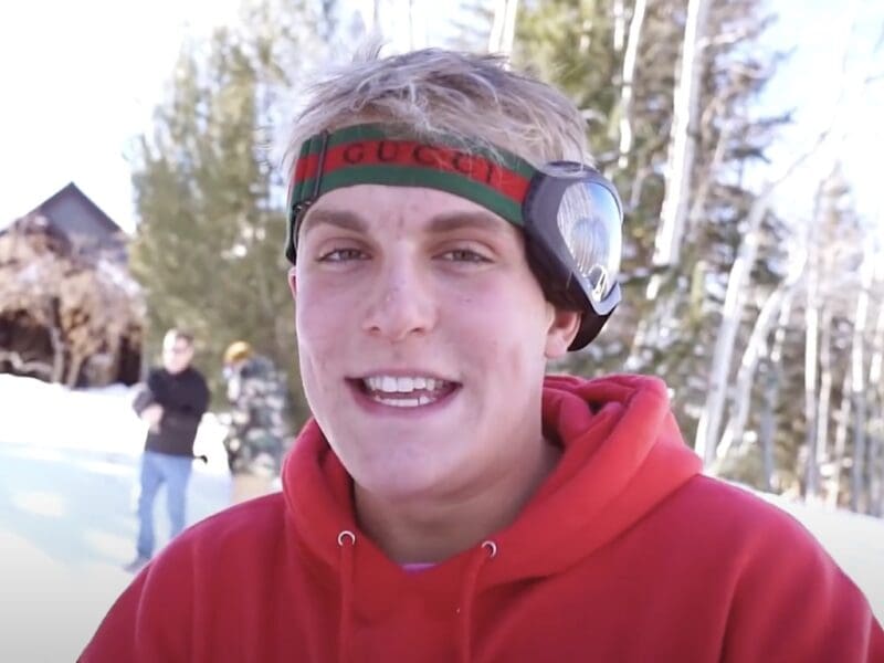 Jake Paul backyard snowboarding