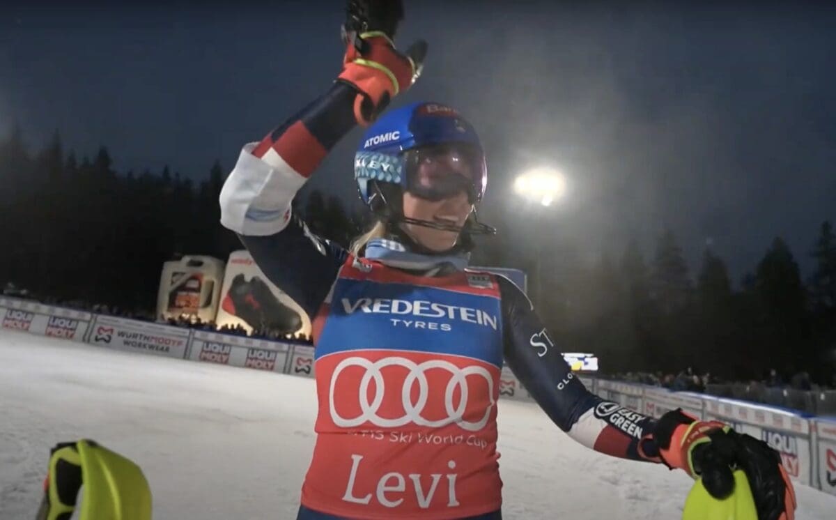 Mikaela Shiffrin wins 98th World Cup @ Levi, Finland.