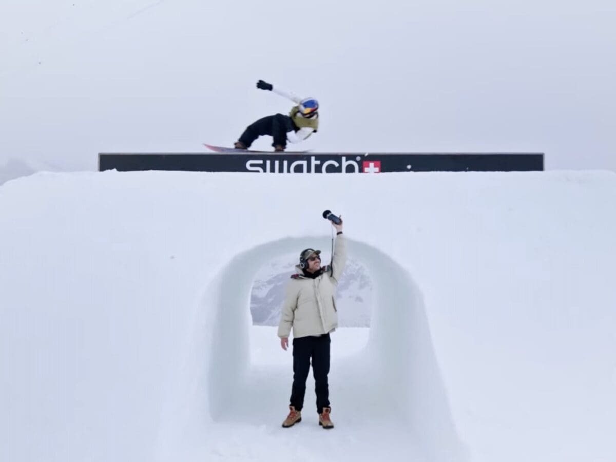 Making music with the sounds of snowboarding.