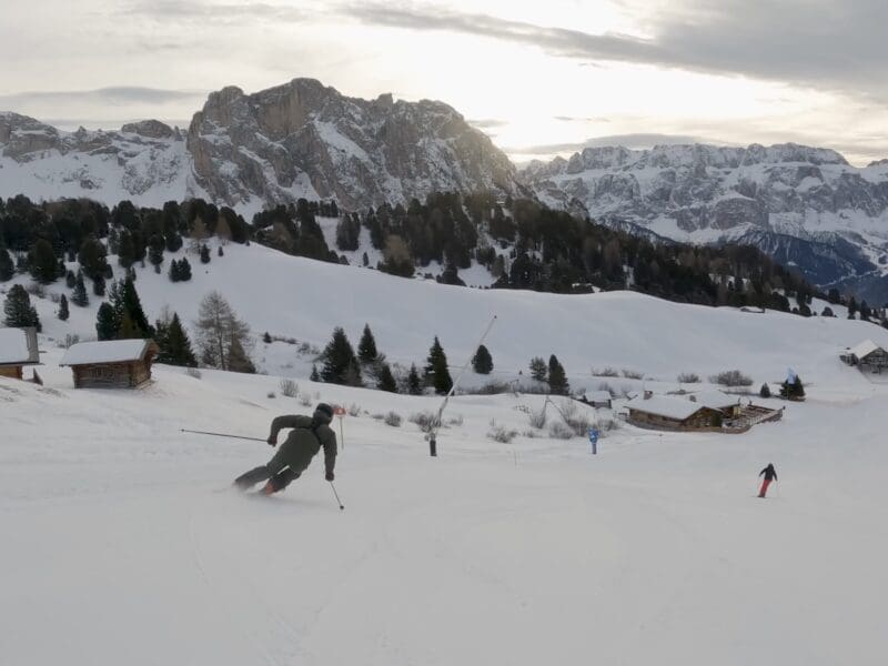 Stunning skiing in the Dolomites.