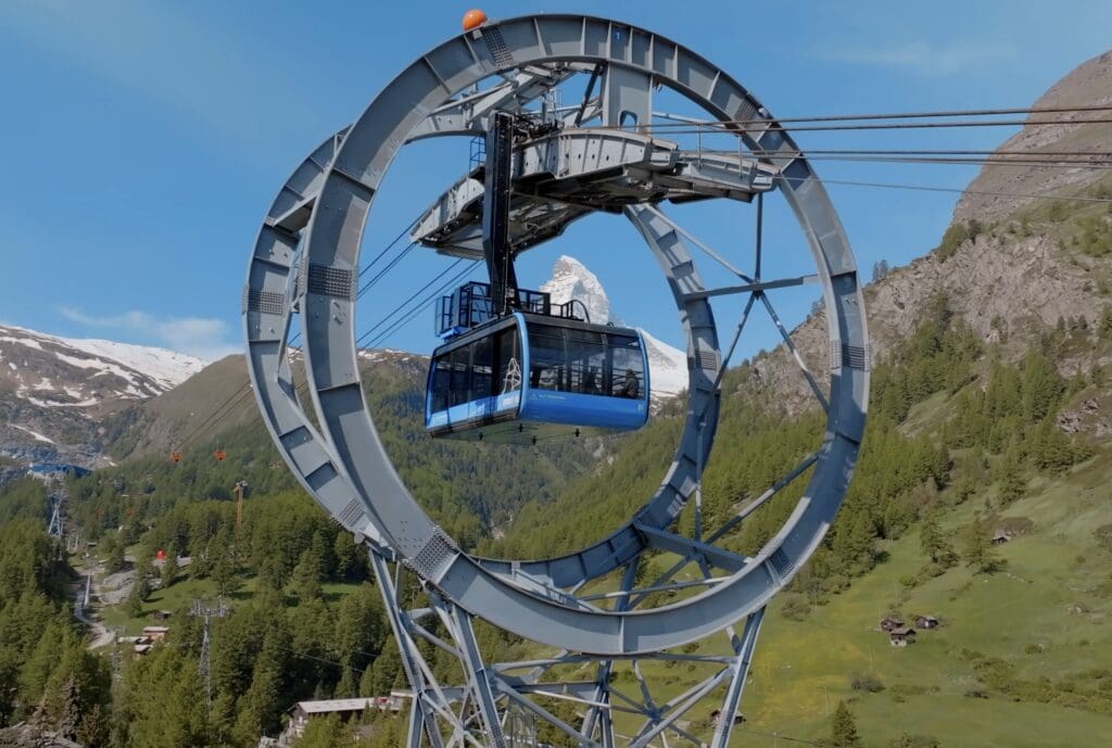 Zermatt's new Zermatt–Furi tramway.