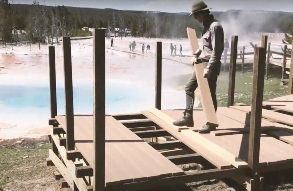 Yellowstone National Parks boardwalk construction