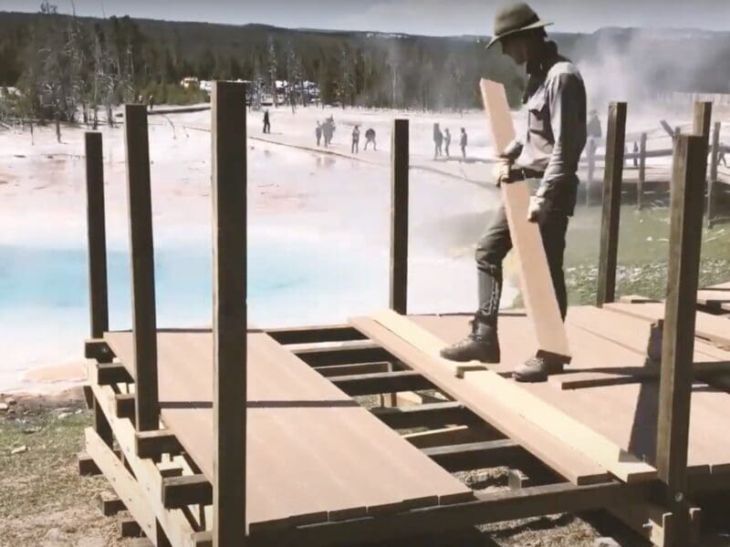 Yellowstone National Parks boardwalk construction