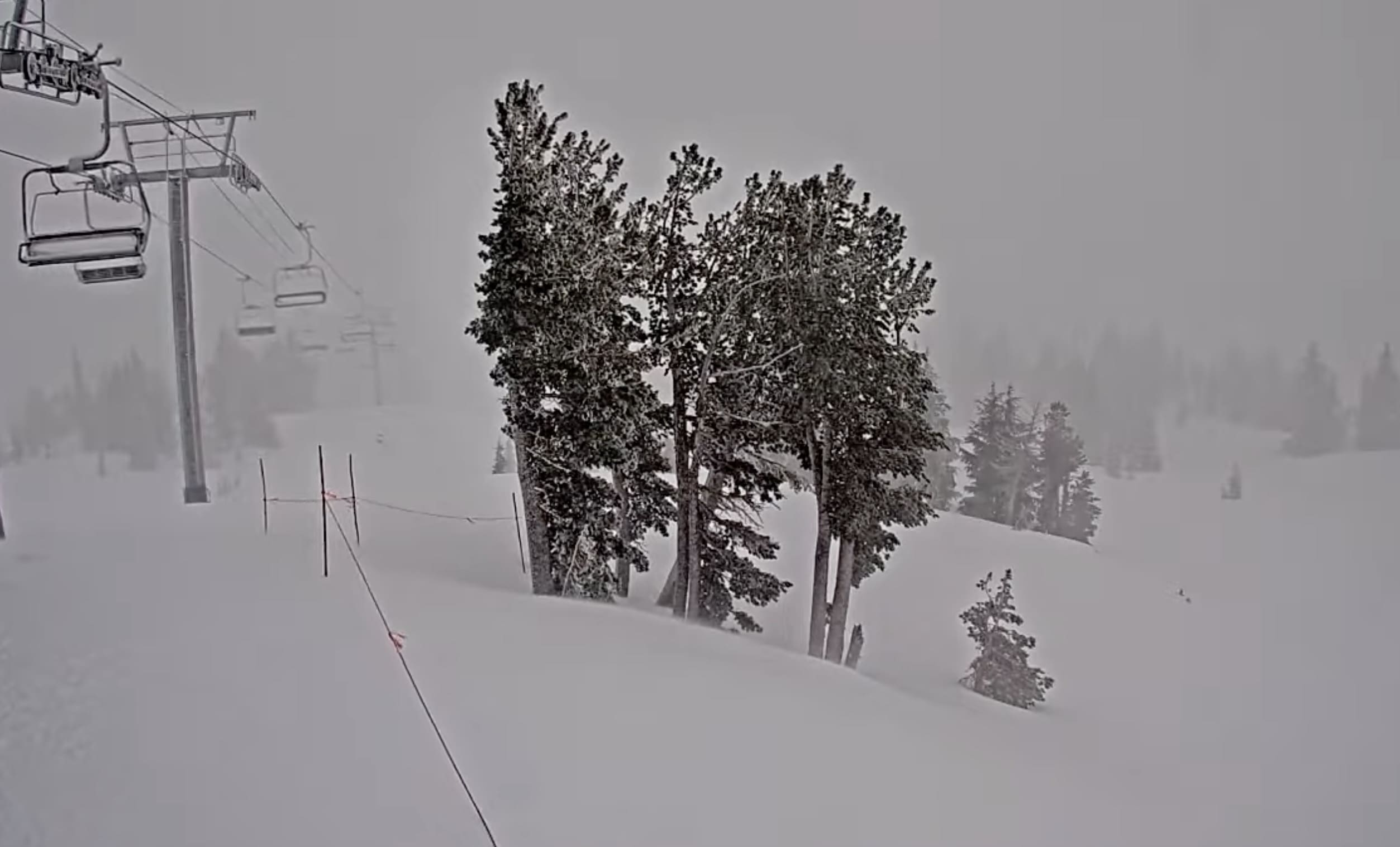Mt. Bachelor Top of Cloudchaser Lift live cam @ 8:29am on December 26.