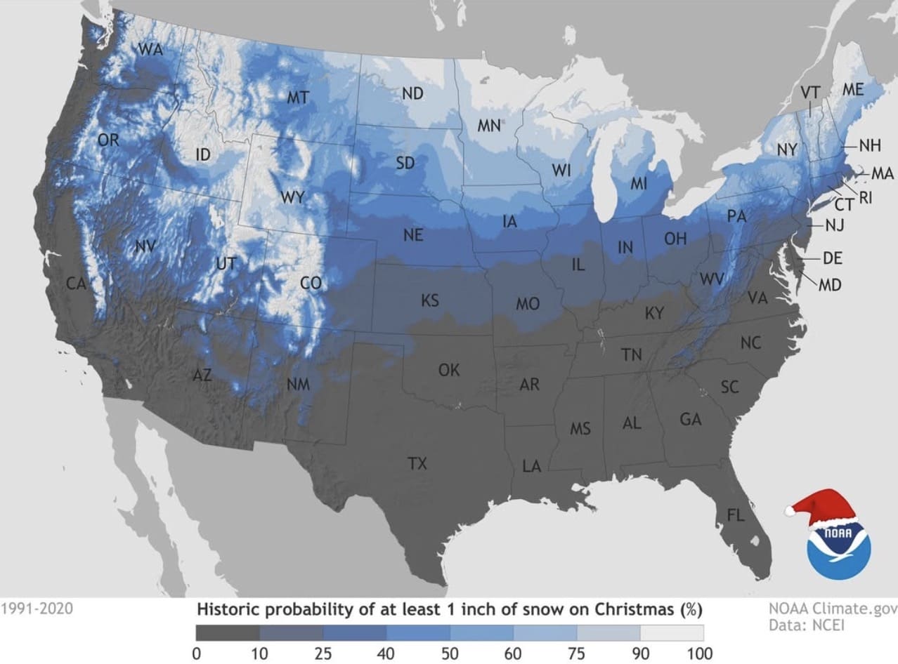 What Are The Chances You'll See A White Christmas In Any Given Year