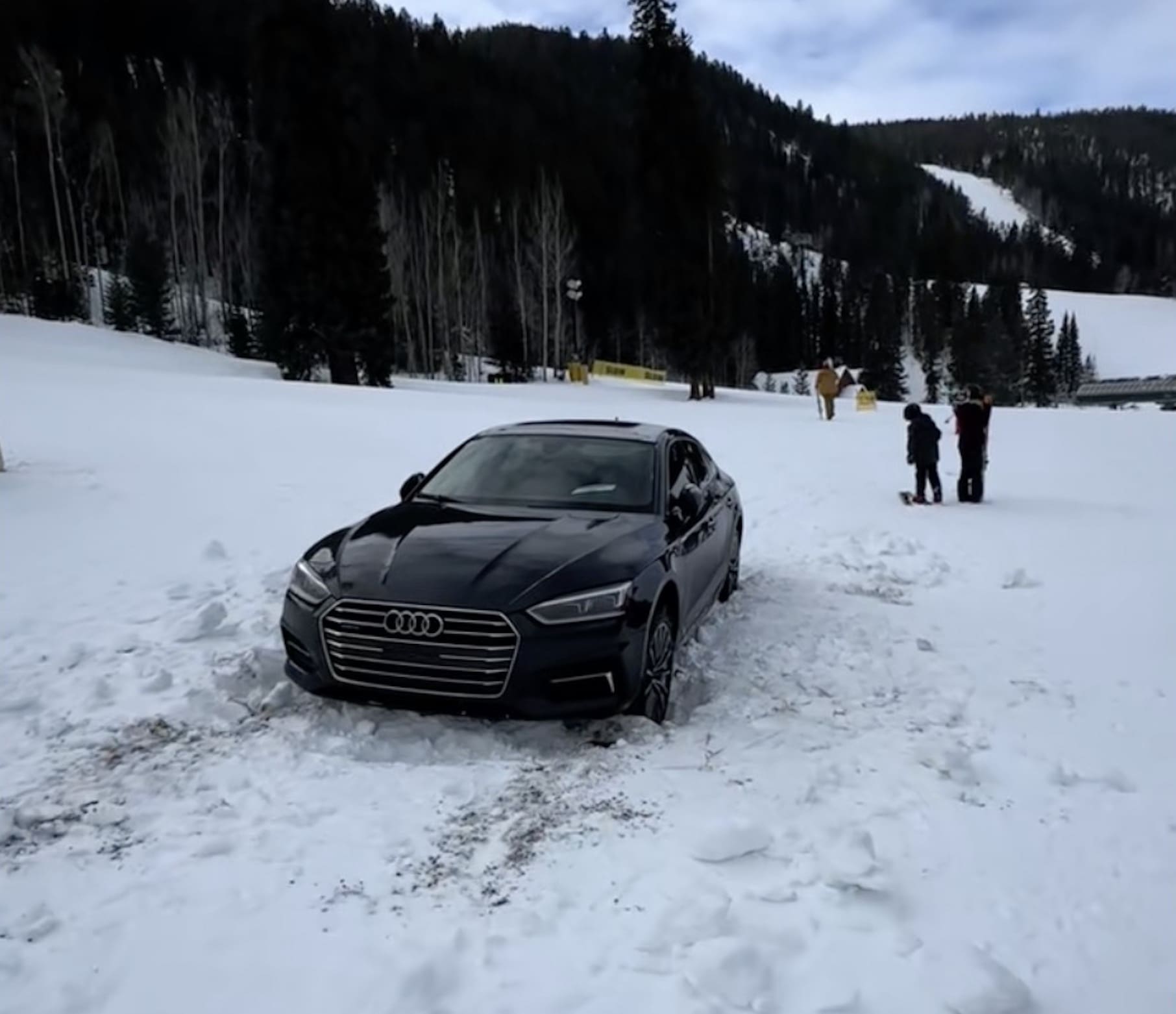 Audi stuck on the slopes of Keystone Ski Resort