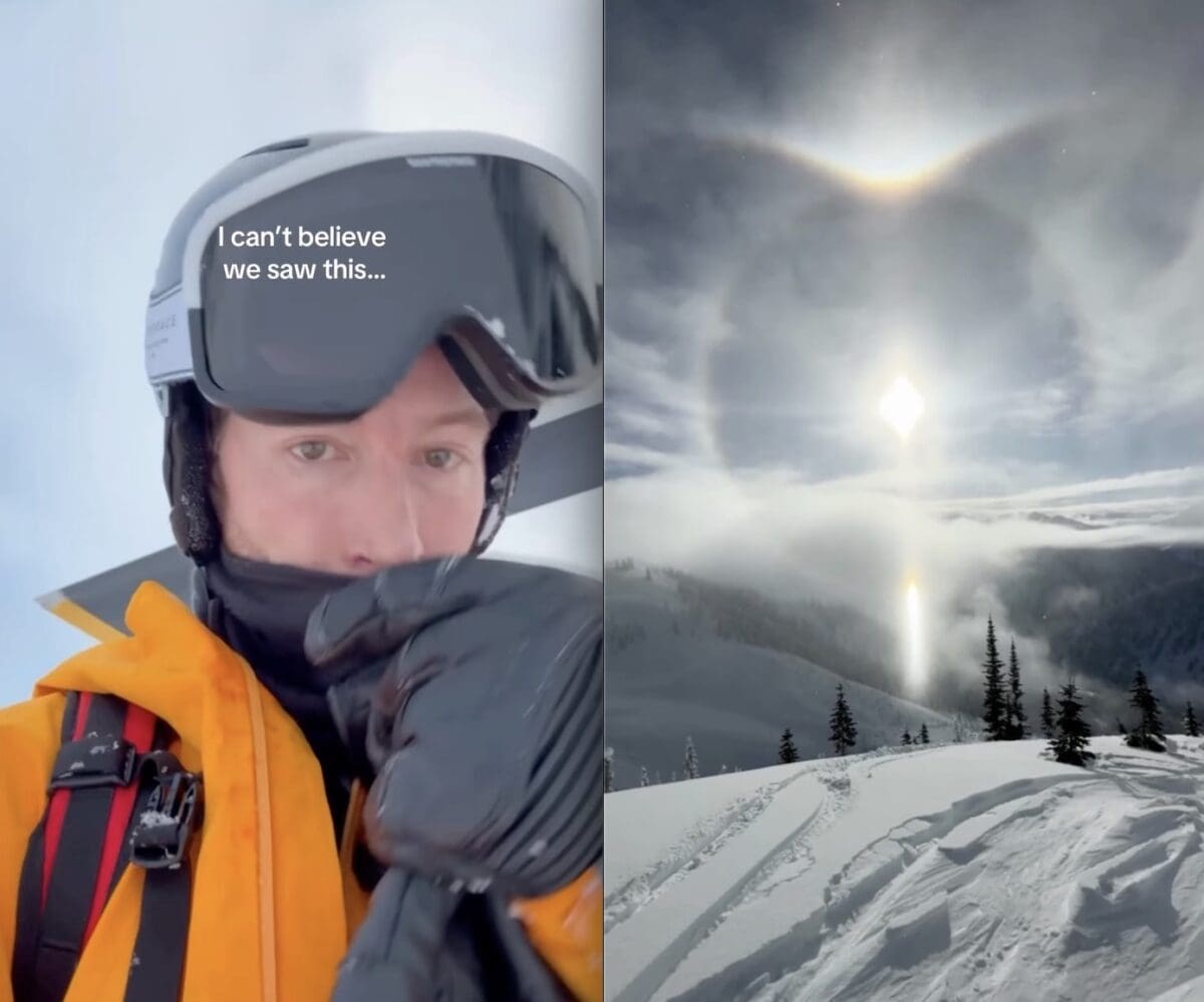 Shaun White witnesses Sun Dog phenomenon.