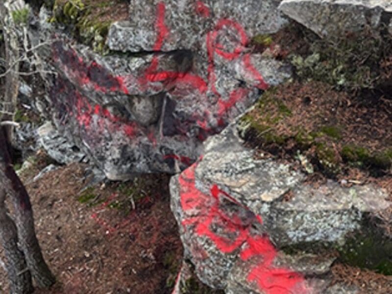 Vandalism in New River Gorge National Park.
