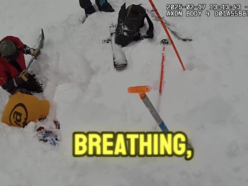 Snowmobiler survives 1-hour buried underneath avalanche.