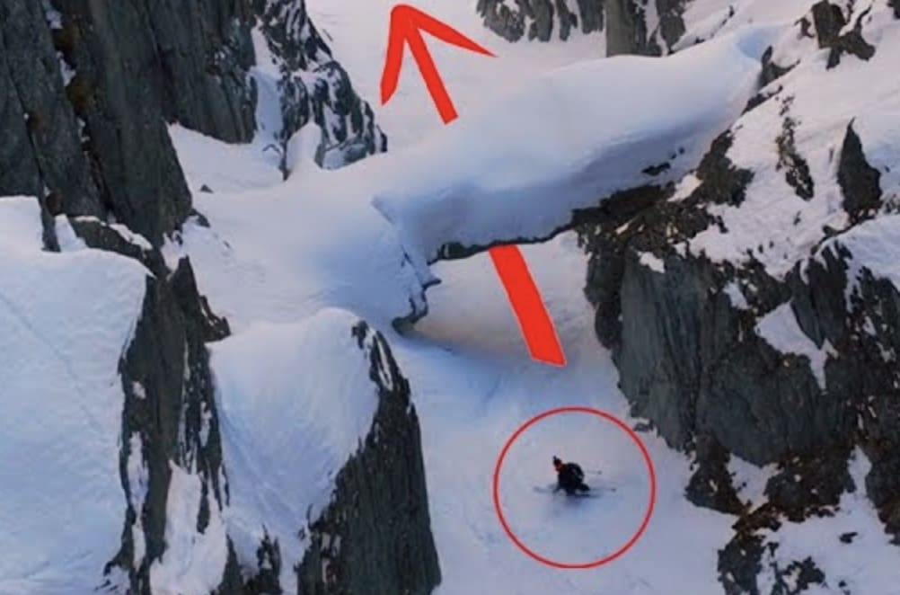 Skiing natural arch @ Bernese Alps, Switzerland