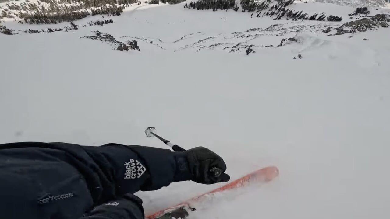 Skiing steeps at Big Sky.