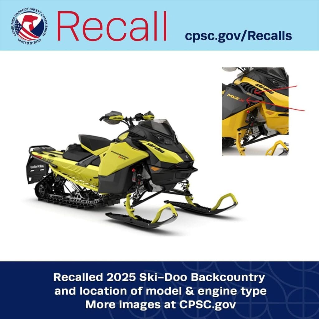 2025 Ski-Doo or Lynx snowmobiles recall