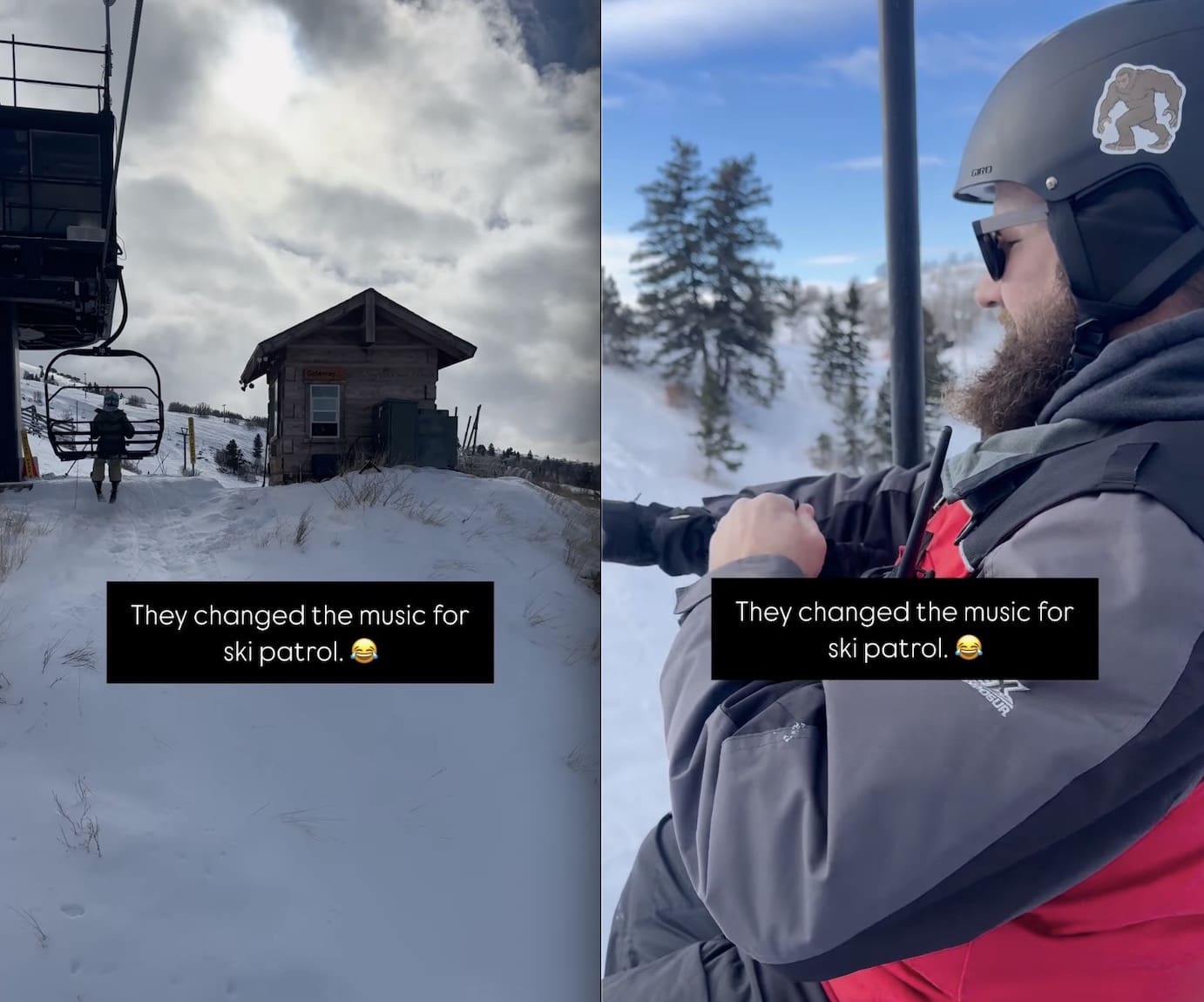 Chairlift Operators Hilariously Troll Ski Patroller With COPS Theme Song
